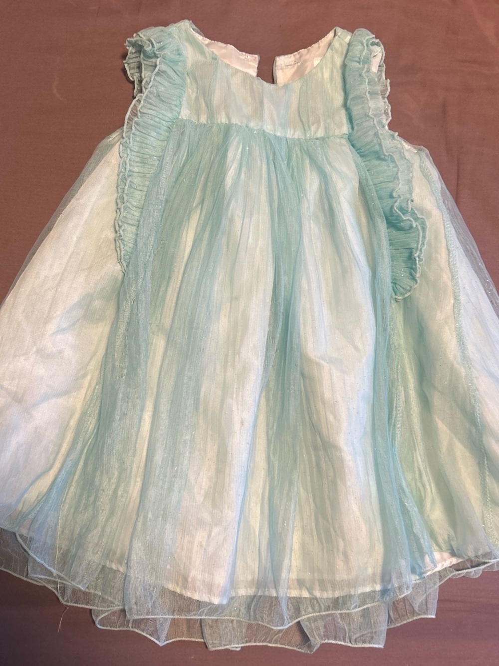 Cherokee Light Aqua Blue Mesh Dress